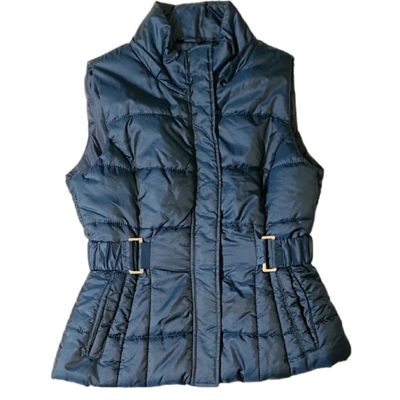 New York & Company Jackets & Blazers - York & Company Blue Iridescent Vest